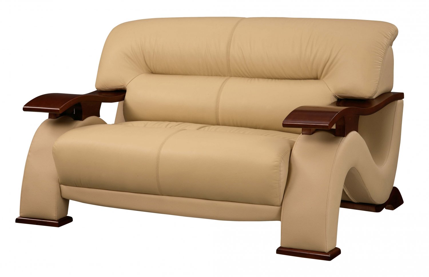 2033 Cappuccino Bonded Leather Loveseat by Global