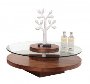 Revere Round Walnut Finish Coffee Table