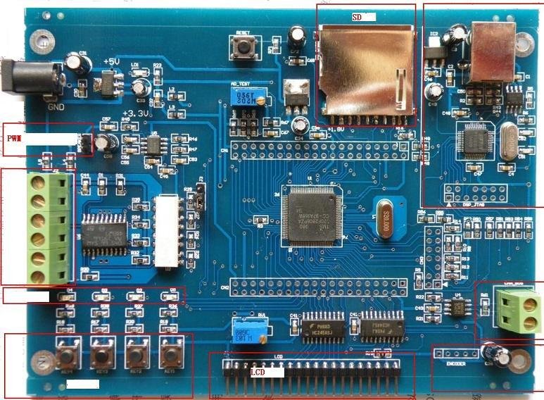 TMS320F2808 development board (on-board USB emulator)