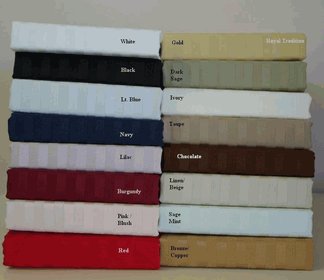 TC300 Twin size Stripe 100% Egyptian cotton Sheet set