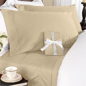 Deep Pocket Beige Fitted Sheet 600TC Queen Size 100% Egyptian Cotton