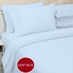 Deep Pocket Lt. Blue Fitted Sheet 600TC Queen Size 100% Egyptian Cotton