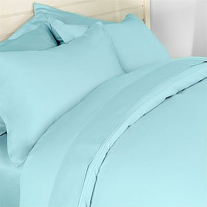 Deep Pocket Ocean Blue Fitted Sheet 600TC Queen Size 100% Egyptian Cotton