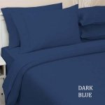 Deep Pocket Dark Blue Fitted Sheet 600TC Queen Size 100% Egyptian Cotton