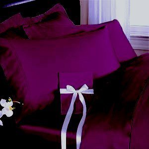 Deep Pocket Purple Fitted Sheet 600TC Queen Size 100% Egyptian Cotton