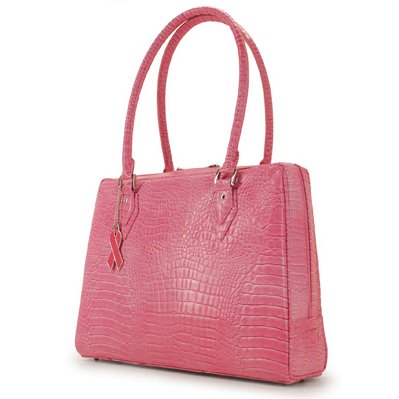 Pink Faux Crocodile Komen Milano Laptop Case & Tote Bag by Mobile Edge