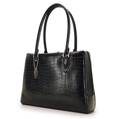 Black Faux Crocodile Milano Laptop Case & Tote Bag by Mobile Edge