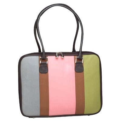 Pink Canvas Stripe Laptop Case by Mango Tango
