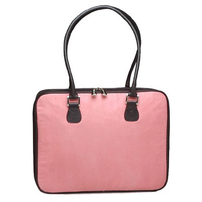 Pink Faux Suede Laptop Bag by Mango Tango
