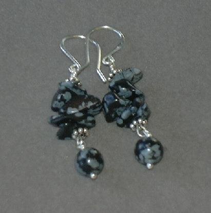 Snowflake Obsidian Dangles