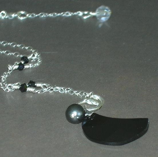 After Midnight Swarovski Crescent Moon Earrings and Necklace Set