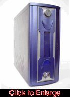 Blue and Silver X-17 Designer Steel Gamer Case w/o Power Supply