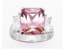 Stunning Sterling Silver Pink Ice Ring