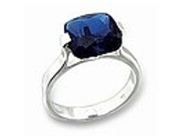 Sapphire Solitaire CZ Ring