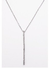 Clear CZ Bar Necklace