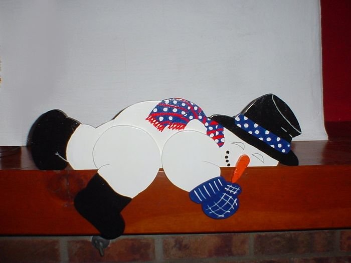 Wooden Snowman Decoration Doortopper