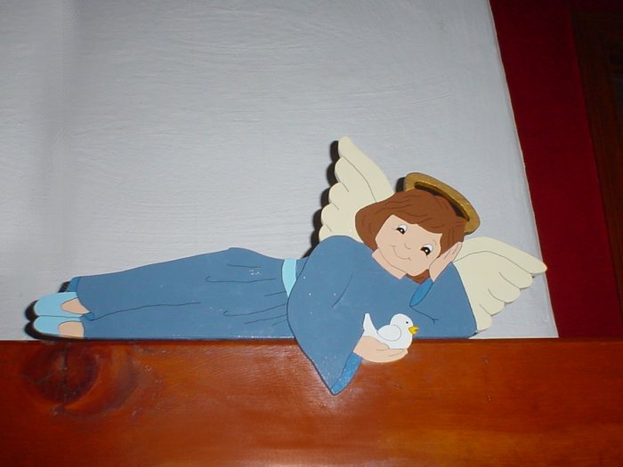 Wooden Angel Railpet Door Topper