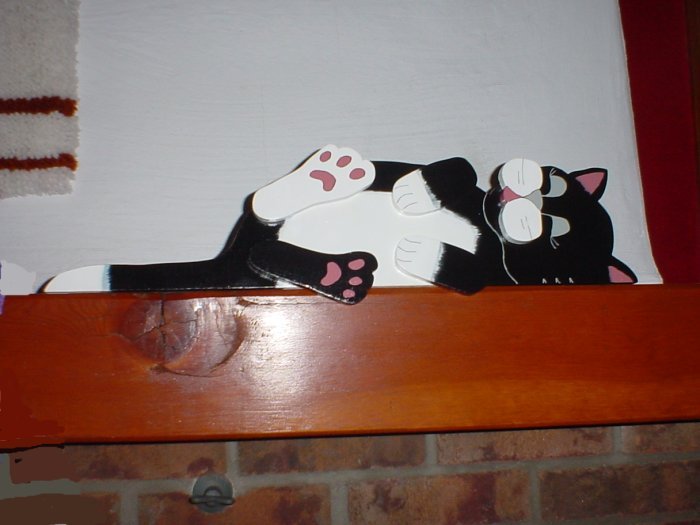 Wooden cat Plaque Railtopper