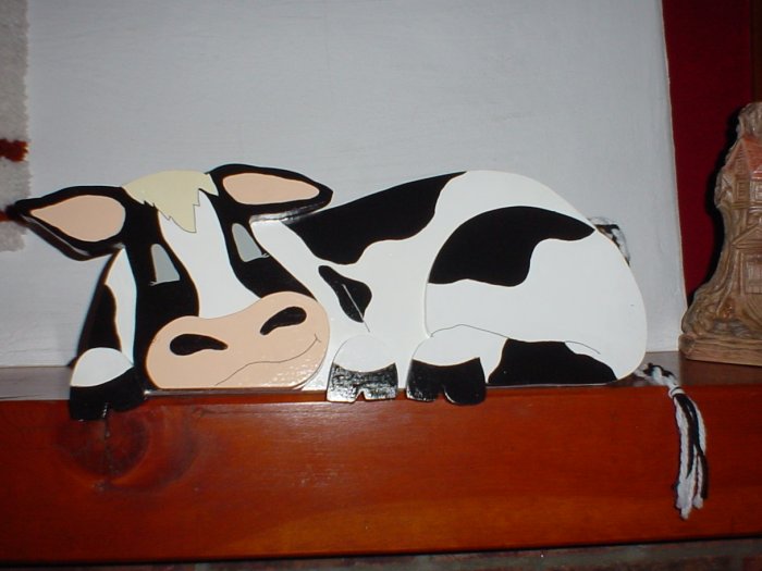 Wooden Cow Plaque Doortopper