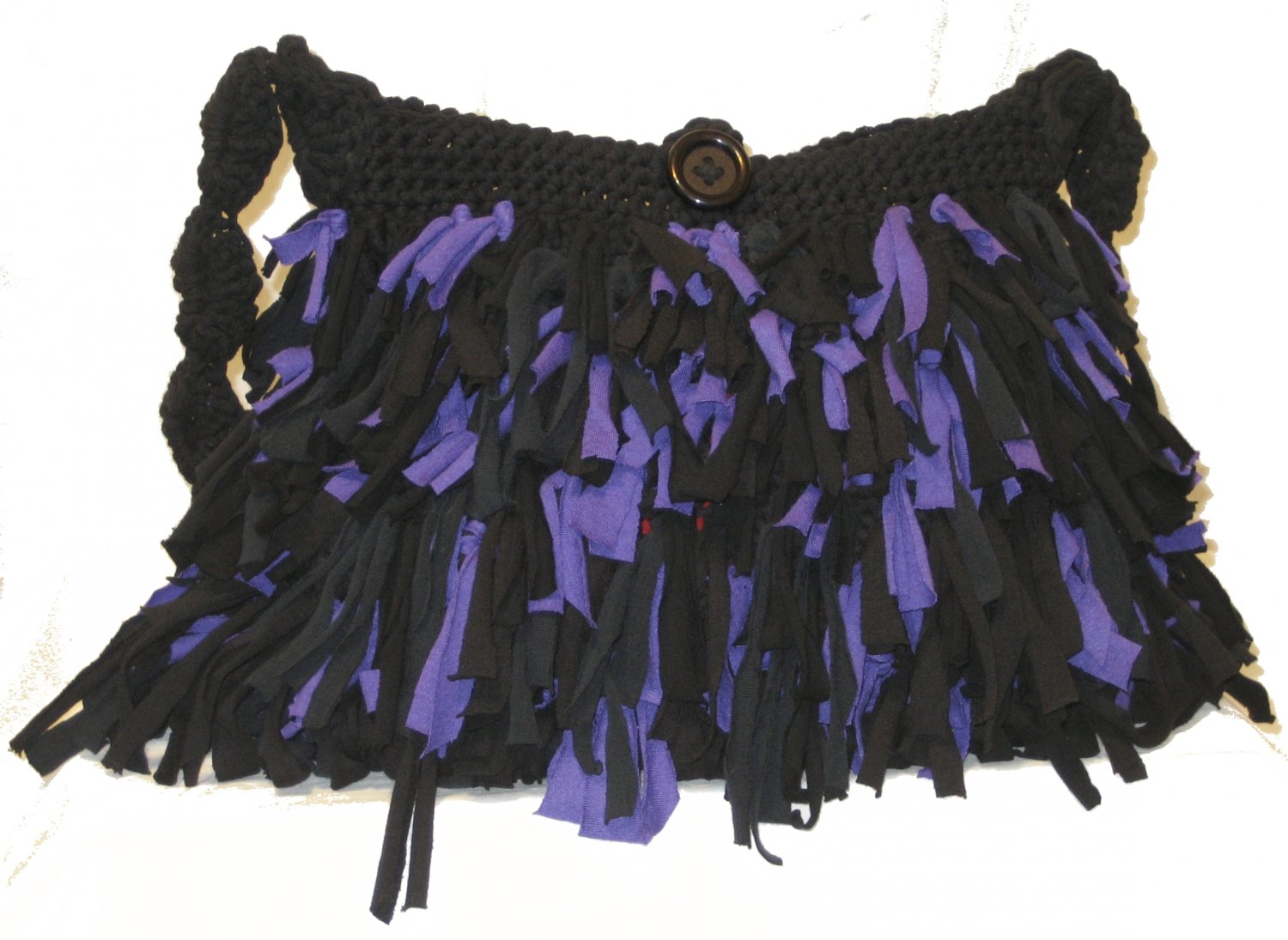Boho Shag Bag purple and Black size medium