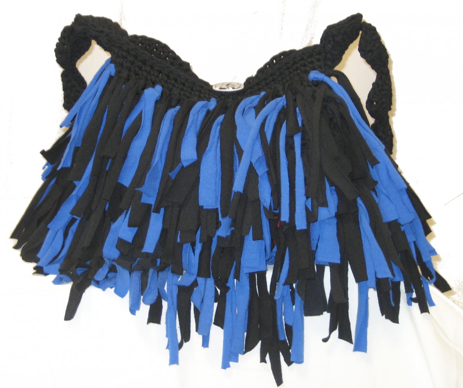Boho Shag Bag Blue and Black size medium