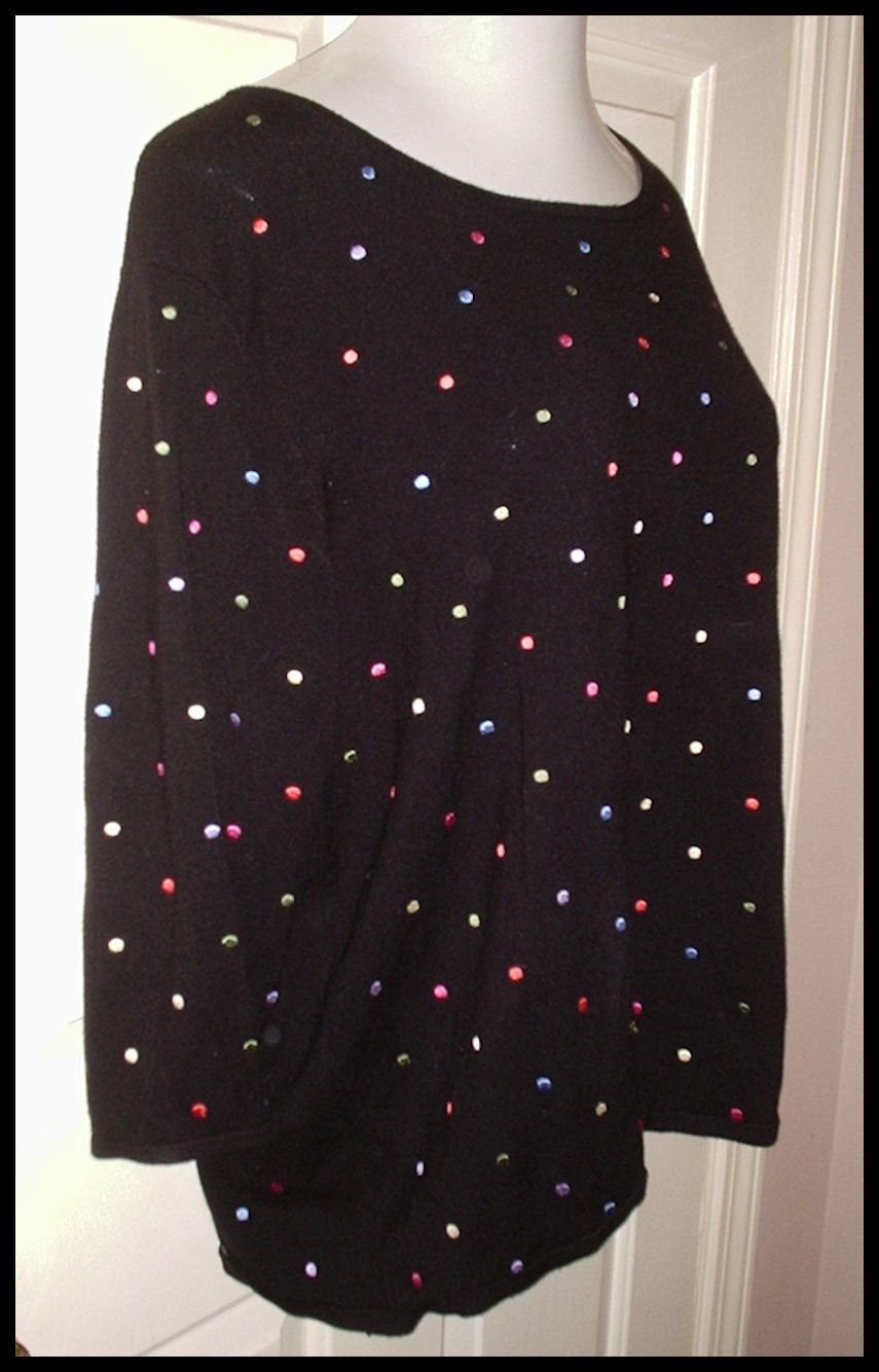 Dressbarn Polka Dot Embroidered Tunic Size 22/24