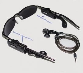 Sunglasses with 2GB MP3 Player and Bluetooth Headset