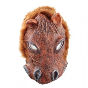 Brown Soft Rubber Horse Face Mask Halloween Costume New free shipping