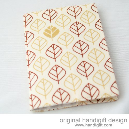 Brown leaves with RFID Block Passport cover