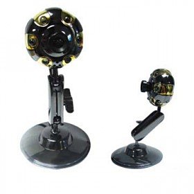 Adjustable Viewing Angle Cool Contexture PC Webcam 6 LED lights Driverless