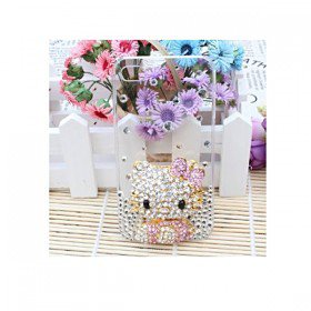 3D Bling Crystal Rhinestone Transparent Hello Kitty Case Cover for Apple iPhone 4 and 4S
