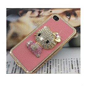 Luxury Hello Kitty Crystal Rhinestone Leather Case Cover for iPhone 4 4S