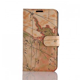 Wallet Style World Map Design Case Cover for Samsung Galaxy Note 2