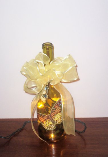 Butterfly Lighted Wine Bottle