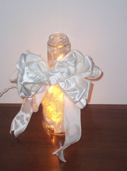 HAND STENCILED LIGHTED BOTTLE