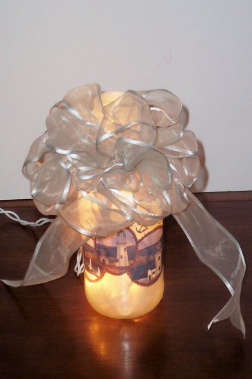 Lighthouse Lighted Glass Bottle