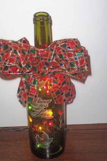 Festive Lighted Wine Bottle/Christmas Decoration