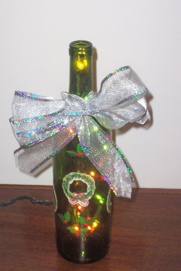 Christmas Decoration Lighted Wine Bottle