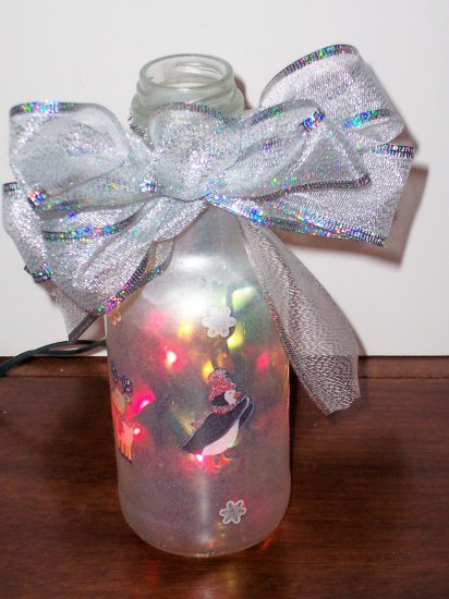 Small Lighted Christmas Bottle