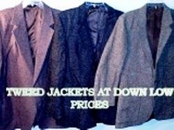 Wholesale 100% wool tweed jackets for as low as $3.49 each