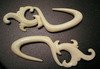 Hand Carved Bone Hook Earrings