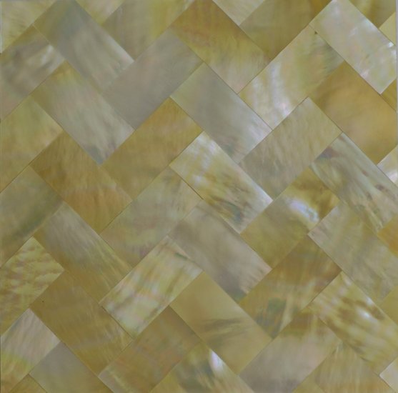 Gold Mother of Pear Tiles Weave Design 2"x2" (100 pcs)
