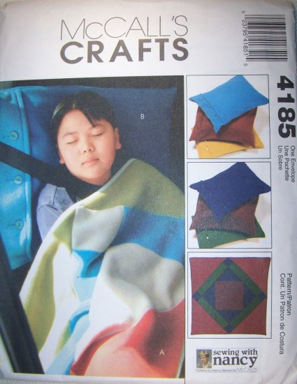 McCall's 4185 Cozy Lap Quilt 54" and Pillow Case 21# x 29# UNCUT