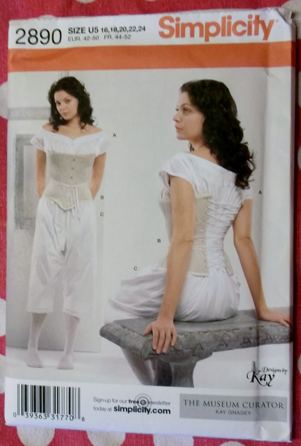 Misses Victorian Drawers, Chemise & Corset Simplicity 2890 Pattern, Sz 16 to 24, Uncut