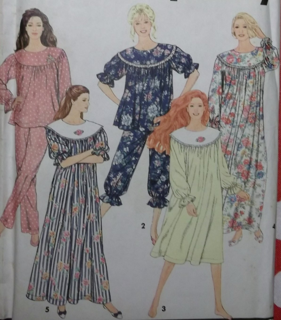 Simplicity 7574 Misses' Nightgown and PJs in 2 lengths Pattern, Size 6-24 UNCUT
