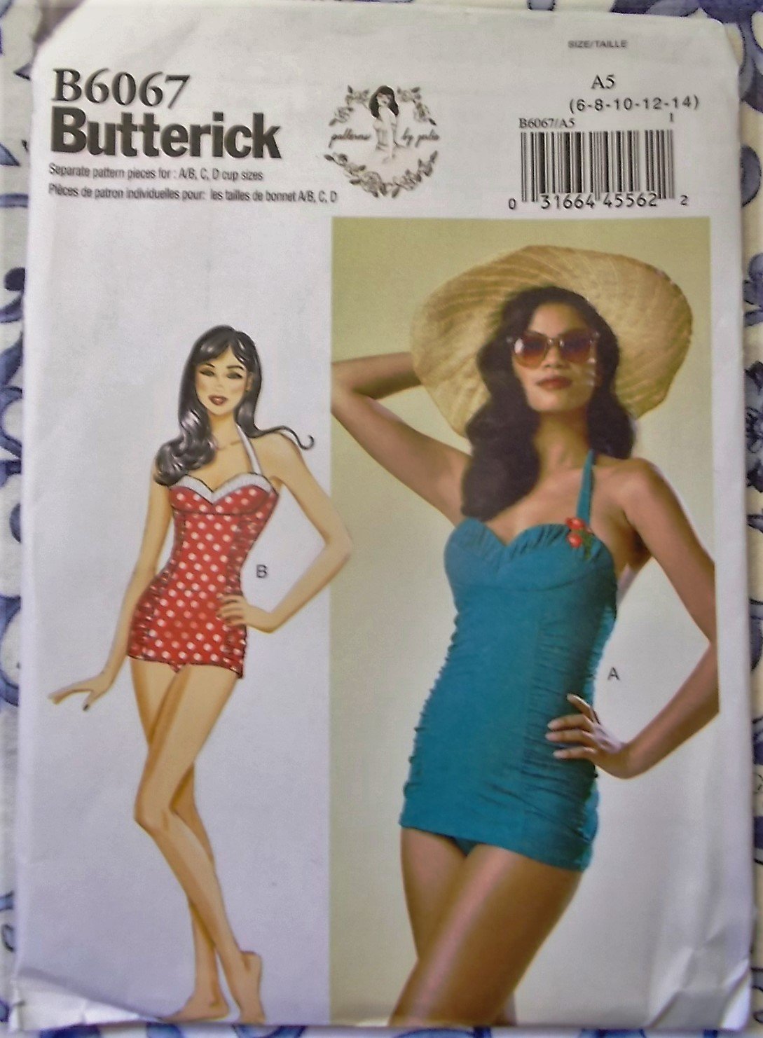 Retro Misses' Swimsuit Butterick B 6067 Pattern, Sz 6 to 14, UNCUT