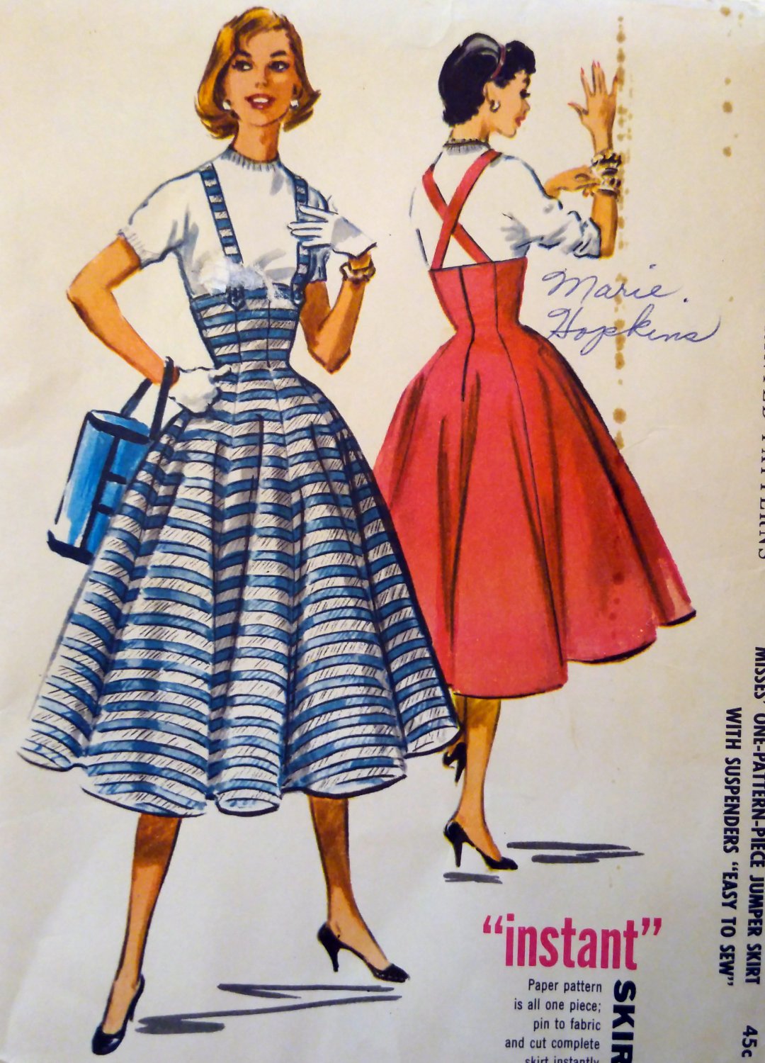 1956 McCalls 3590 Pattern, Misses Gore Skirt, Sz 26 waist, UNCUT