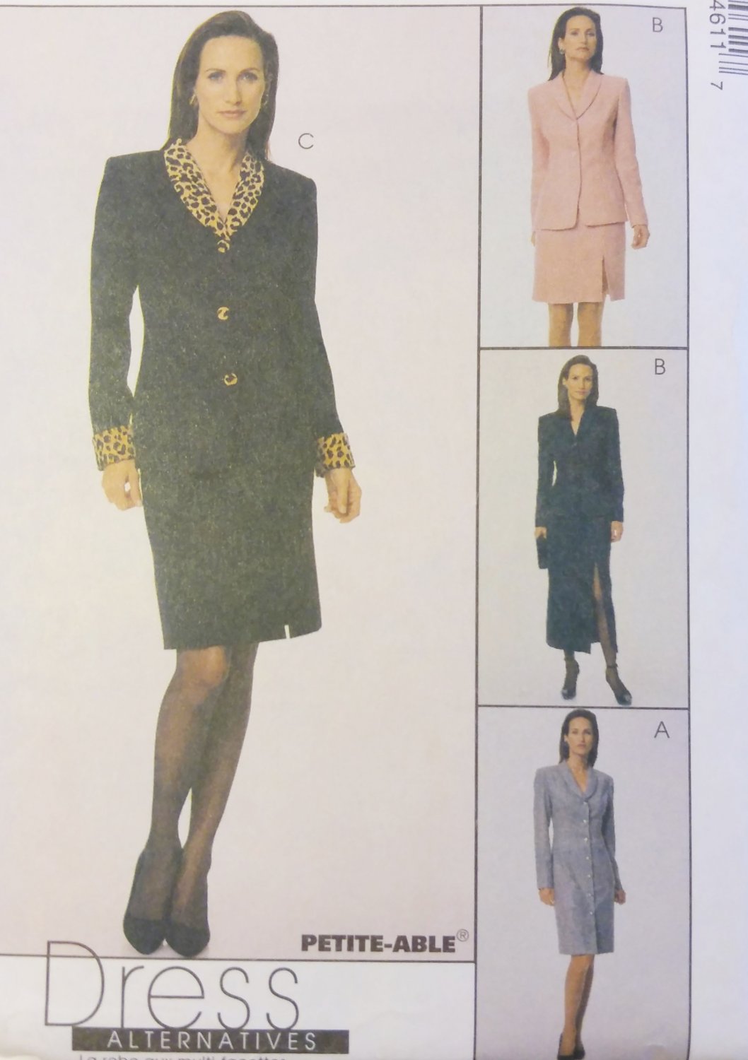 McCalls 9461 Misses CoatDress, Jacket,:Skirt in 2 Lengths: Pattern, Sz 10, 12, 14, Uncut