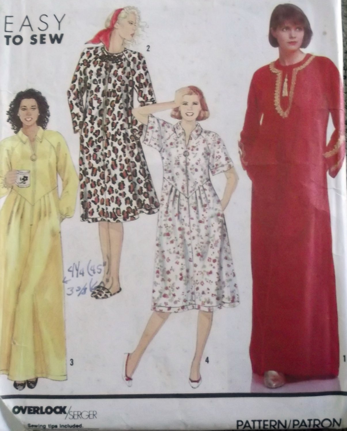 OOP Easy Simplicity 7030 Pattern, Misses Caftan Robe Duster, Sz SM-XXL, UNCUT