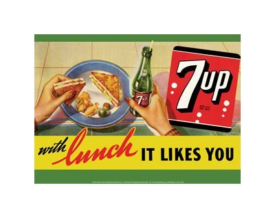 7 Up with Lunch - It Likes You Tin Sign